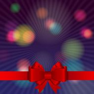 Abstract Glossy Star Background with Bow and Ribbon Vector Illus N3