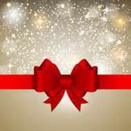 Abstract Glossy Star Background with Bow and Ribbon Vector Illus N10