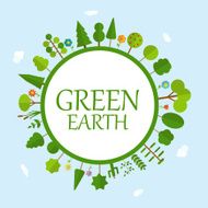 Green Earth Concept Natural Vector Illustration