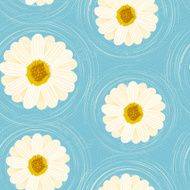 daisies flowers seamless floral pattern N3