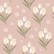 retro tulips seamless pattern background