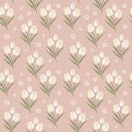 retro tulips seamless pattern background N2