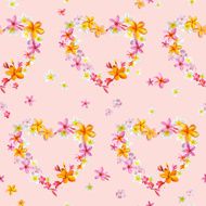 Tropical Hearts Flowers Backgrounds