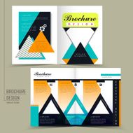 attractive half-fold brochure design with triangle elements