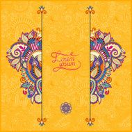 yellow floral ornamental template with place for your text N6