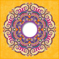 yellow round pattern in ukrainian oriental ethnic style for your