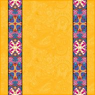 yellow lace border stripe in ornate floral background