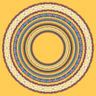 set of yellow round geometrical frames circle border ornament