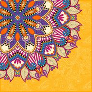 floral yellow pattern in ukrainian oriental ethnic style N3