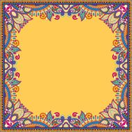 yellow floral vintage frame ukrainian ethnic style