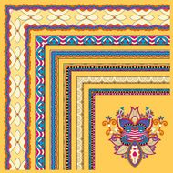 yellow floral vintage frame design Vector set