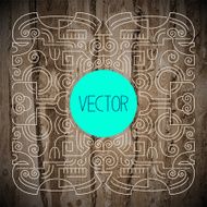 mono line style on old wood background