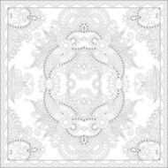 unique coloring book square page for adults - floral authentic N22