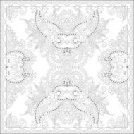 unique coloring book square page for adults - floral authentic N24