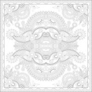 unique coloring book square page for adults - floral authentic N25