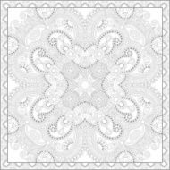 unique coloring book square page for adults - floral authentic N27