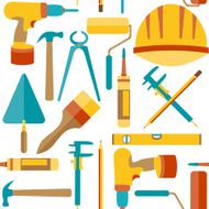 Flat design Seamless pattern of house repair icons