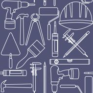 Flat design Seamless pattern of graphic house repair icons