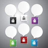 Colorful people icons with dialog speech bubbles N2