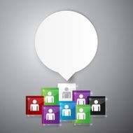 Colorful people icons with dialog speech bubbles N3