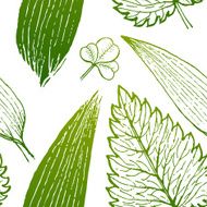 Seamless floral pattern green and summer seasonal vector background
