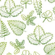 Seamless floral pattern green and summer seasonal vector background N5