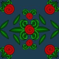 floral ornament painted hands N4