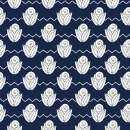 seamless simple pattern with flower rose stems zig zag