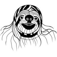 Sloth head vector animal illustration for t-shirt Sketch tattoo design