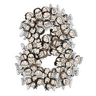 Number eight people crowd vector alphabet design N2