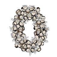 Number zero people crowd vector alphabet design N2