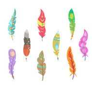 Vector colored feathers set N9