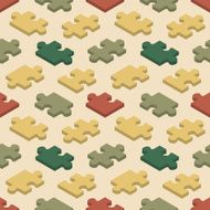 Seamless pattern with the jigsaw puzzle pieces
