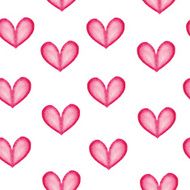 Watercolor hearts seamless pattern