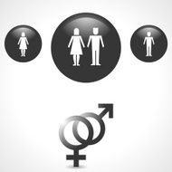 Man and woman symbol set