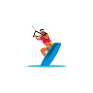 Wakeboarding sign Vector Illustration N2