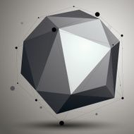 Asymmetric 3D abstract object with connected lines and dots