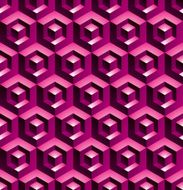 Colorful illusive abstract geometric seamless pattern 3d cubes
