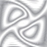 Striped psychedelic background with black and white moire lines N4