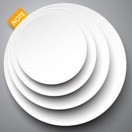 White circle design on the grey background