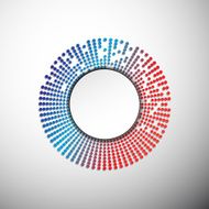 Circle text box design with colorful dots