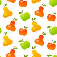 Bright seamless pattern of mellow fruits