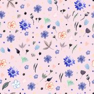 Watercolor spring floral pattern