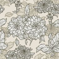 Seamless pattern with flowers dahlias N7