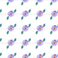 Watercolor violet daisy N2