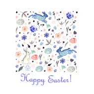 Watercolor card with Easter motifs