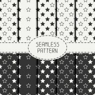 Set of geometric seamless stars pattern Wrapping paper Starry background
