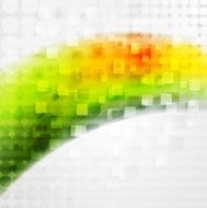 Bright colorful tech wavy background