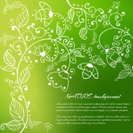 Nice floral greeting card with leaves