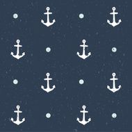 Marine old style pattern with anchors and dots